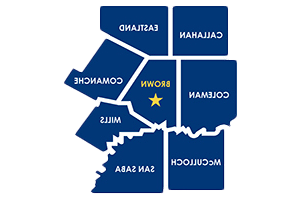 HoT area map of Brown County and surrounding Counties